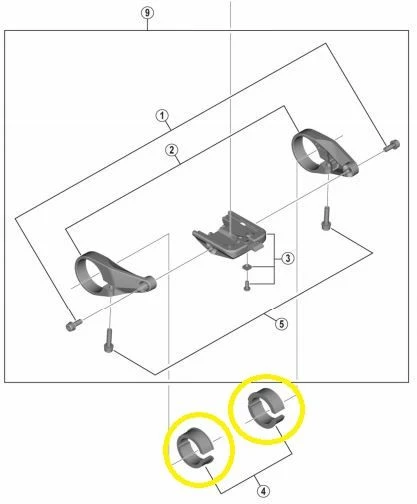 Shimano - Entretoises Pour Le Montage Du Support D'écran Sur Guidons 25,4 Mm 3 Shimano - Entretoises Pour Le Montage Du Support D'écran Sur Guidons 25,4 Mm
